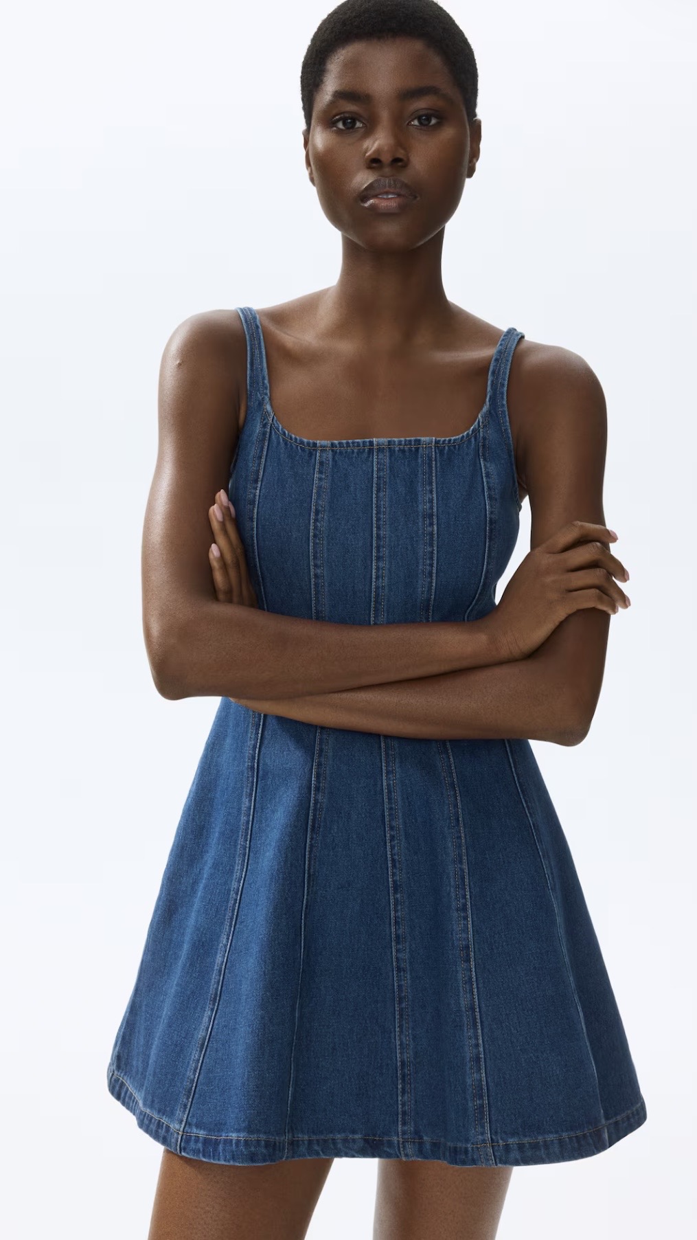 H&M — Flared denim dress